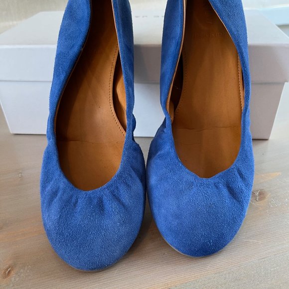 J Crew Cece Cobalt Blue Suede Flats - Picture 2 of 7